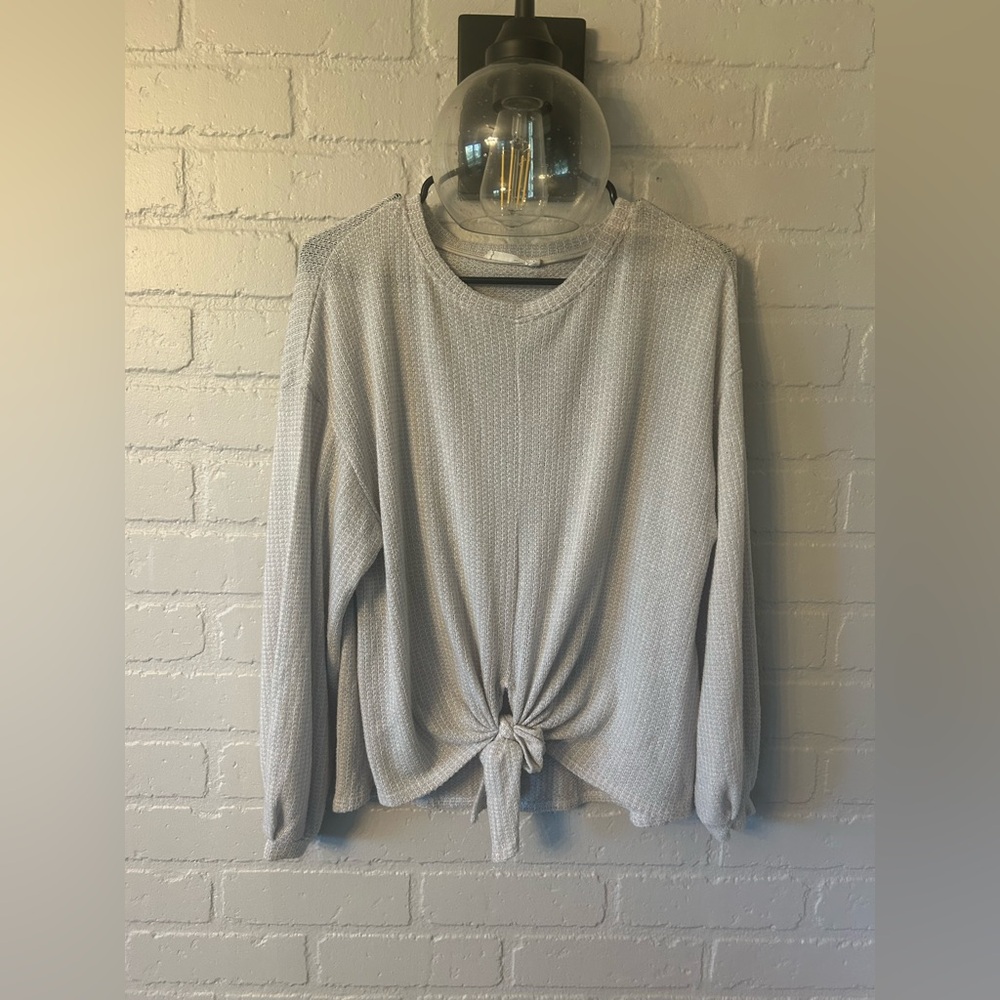 Light Gray Knotted Sweater